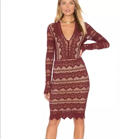 Nightcap | Dresses | Nwot Nightcap Sierra Lace V Neck Long Sleeve Dress Garnet Burgundy Red Sz 449 | Poshmark Nightcap | Dresses | Nwot Nightcap Sierra Lace V Neck Long Sleeve Dress Garnet Burgundy Red Sz 449 | Poshmark